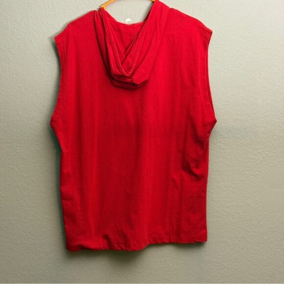 True Religion Men's Hooded Tank Top Red World Tour Buddha Logo Sz Medium - Picture 5 of 6